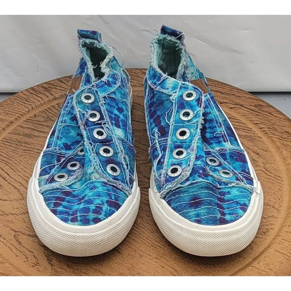 Blowfish Malibu Play Turquoise Tie Dye Denim Slip-On Shoes Women's 6.5 ZS-0061 - Picture 9 of 13